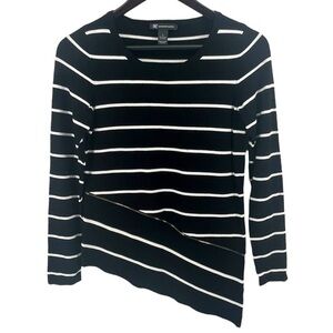 INC International Concepts Womens Sweater Black and White Striped Size S 10547